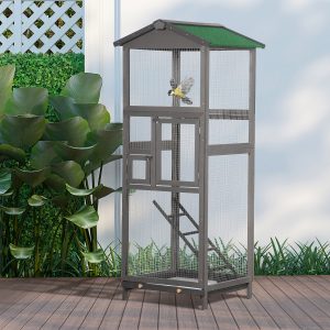 69" Hexagonal Outdoor Aviary Flight Bird Cage With Covered Roof